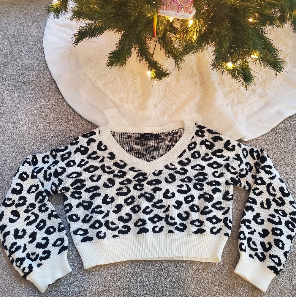 LoveTree Crop Vneck Sweater
